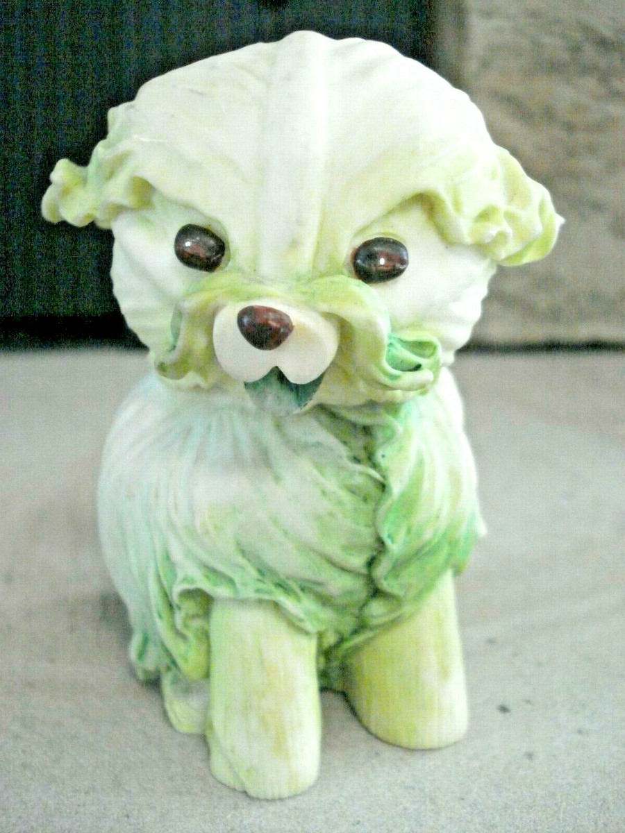 RARE 2004 Enesco Home Grown Collectible Green Cabbage Dog Figurine