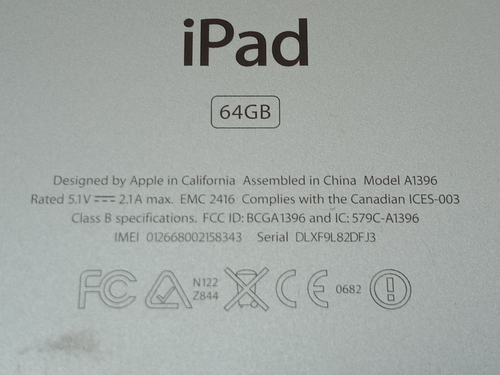 A1396 Apple iPad 2 GSM 64GB 9.7in Black iOS Tablet Reset Tested Working grade A - Afbeelding 4 van 5