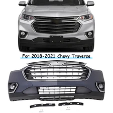 For 2018-2021 Chevy Traverse Complete Front Bumper Grille Assembly w/ Fog Lights