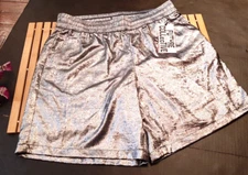 Future Collective Alani Noelle Silver Metallic Shorts ~ Medium ~ NWT