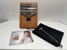 17 Key Kalimba Model W17T Wooden With Course Instructions Manual & Tuning Hammer