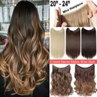 Hidden Long Invisible Band Wire In Thick One Piece Hair Extensions Mix As Human