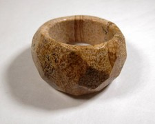 Delightful Solid Genuine FACETED Picture Jasper Ring Size 7.75   JASR572