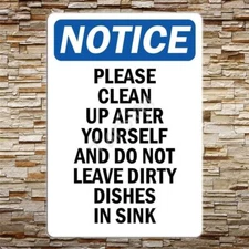 SaNavie Retro Tin Signs, Notice Please Clean Up After Yourself and Do Not Leave