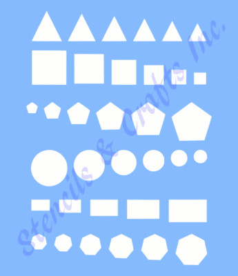 TRIANGLE STENCIL CIRCLE RECTANGLE SQUARE HONEYCOMB PAINT TEMPLATE STENCILS NEW 