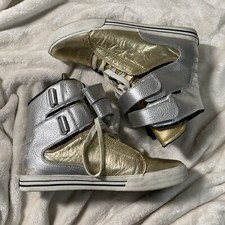 Supra TK Society Shoes Gold/Silver Size 10 Very Rare Bieber