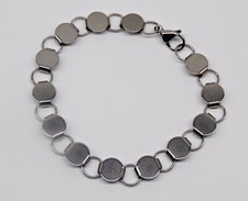 12 Stainless Steel Bracelet Blanks Round Flat Pads  13 Pads per Bracelet Pads