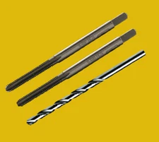 6-48 tpi    3 PIECE Tap Set  High Carbon Steel Taps  with Cobalt  Drill Bit