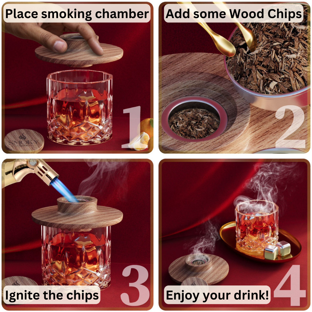 16 PCS Wholesale Cocktail Smoker Kit-  9 Wood Chip Flavors, Metal Torch, more..