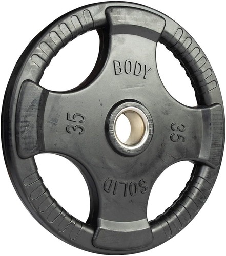 Body-Solid Rubber Coated Olympia Hantelscheibe (1), mit Anti-Rutsch-Griff - Bild 14 von 16