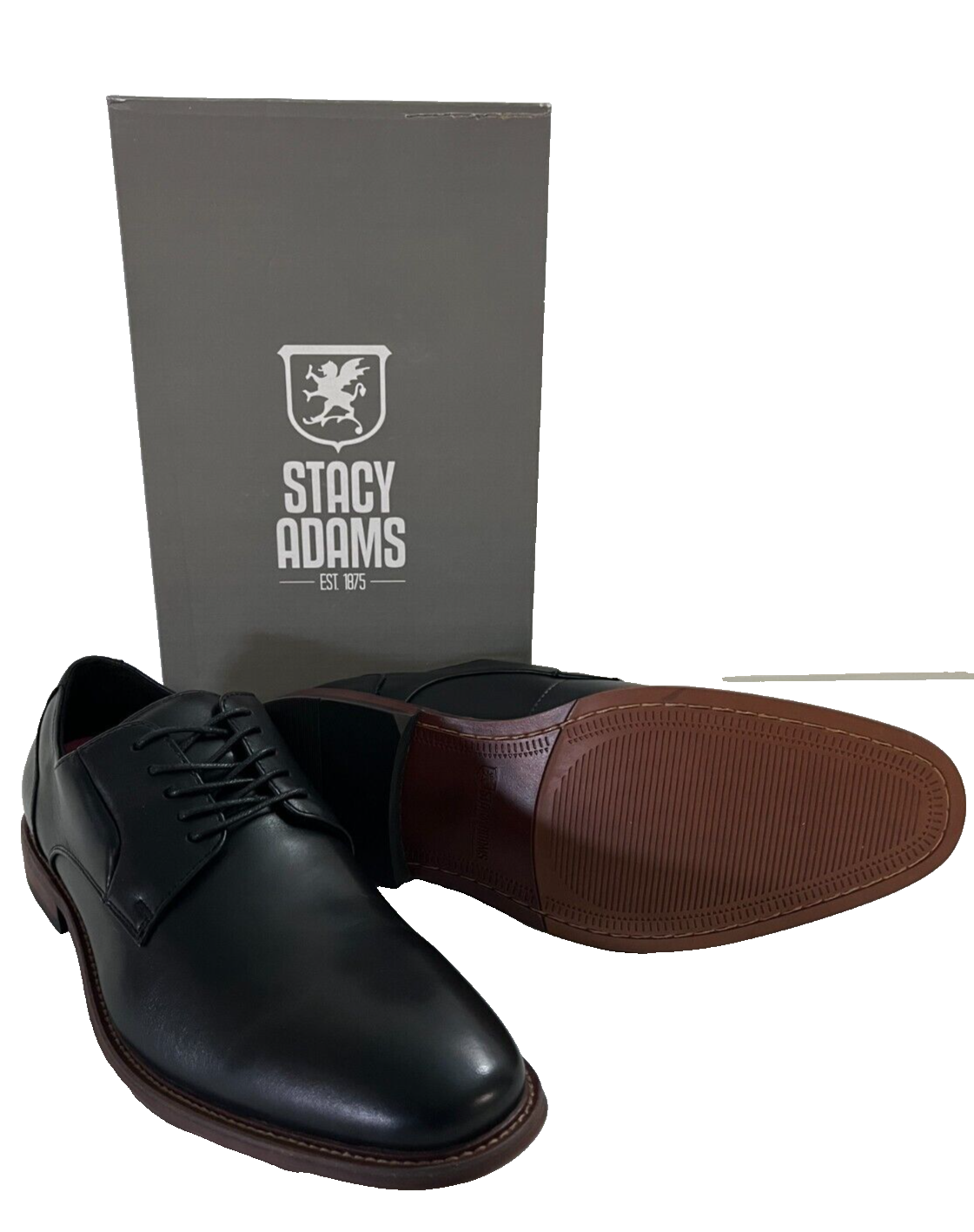 SAOLA Scarpe eleganti nere Stacy Adams Marlton punta piatta Oxford taglia 11 5 M