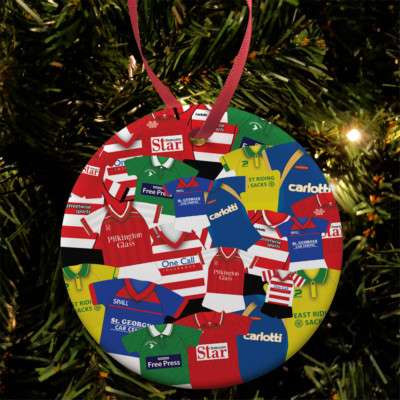 Doncaster Rovers Retro Set Mash Christbaumkugel Dekoration Keramik Geschenk