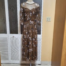 Candalite Ladies Beautiful Long Floral Lace Dress - Size: S