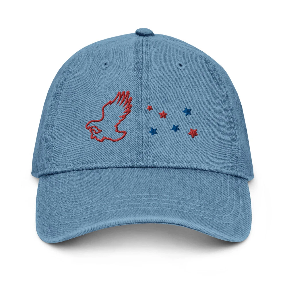 Denim Hat "Eagle and Stars" Embroidered Cap