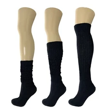 Anthracite Gray Cotton Slouch Socks for Women Extra Heavy Extra Long