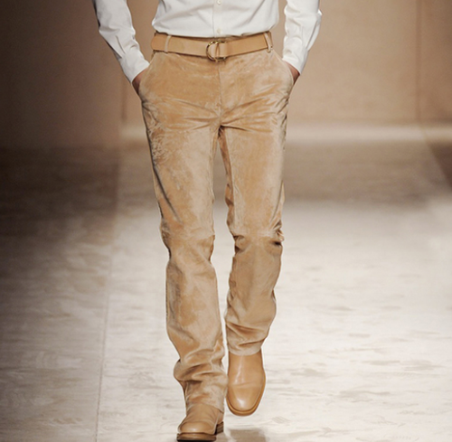 Mens Real Suede Pants Straight Work 