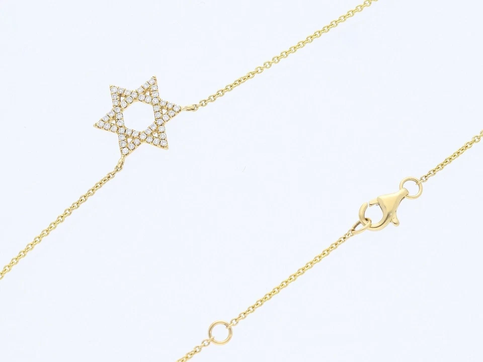 Top Preis David Stern Brillanten Kette Collier 0,19 ct. 750 Gelb Gold neu Deta - Bild 4 von 4