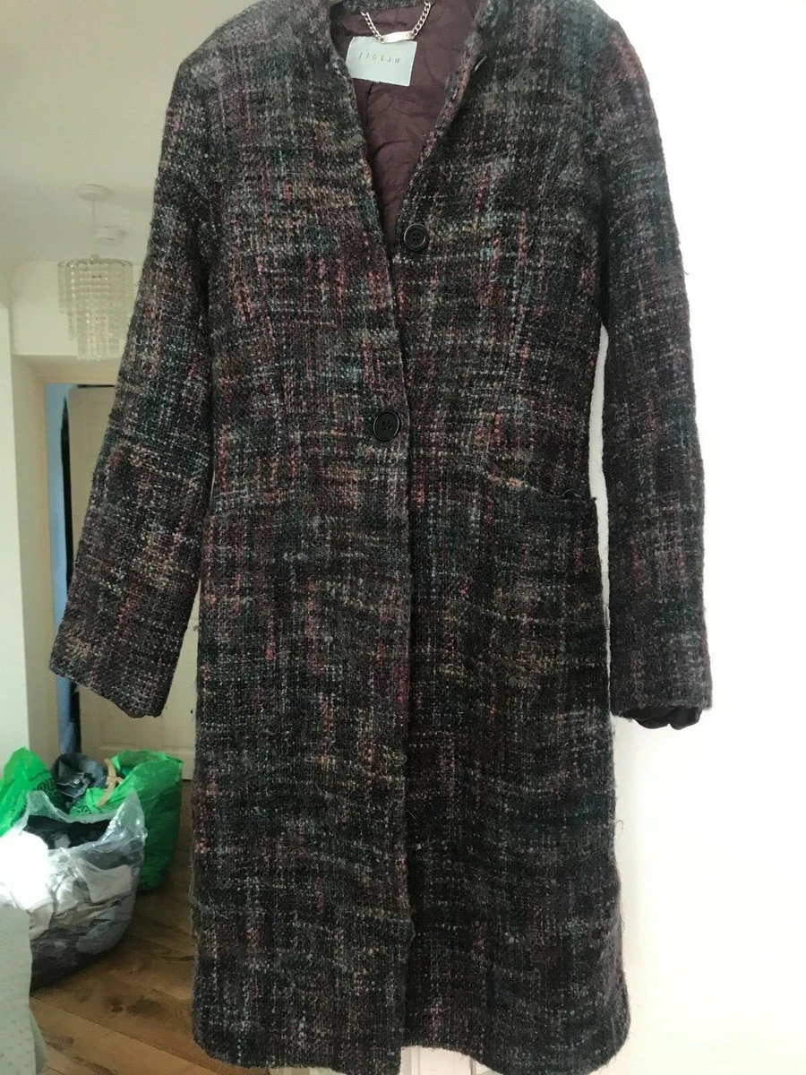 Jigsaw boucle tweed clearance coat