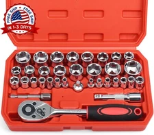 Juego De DADOS De Excelente Calidad Juego De Tubos De 34 Piezas 3/8 De Pulgada