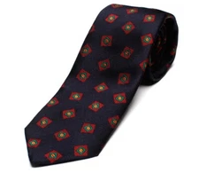 DRAKE'S London tie (FJR80N-20672-001)  fine pattern tie Navy