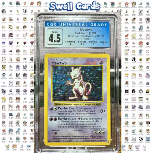 *SHADOWLESS* MEWTWO CGC 4.5 BASE SET 10/102 HOLO RARE Pokemon Card