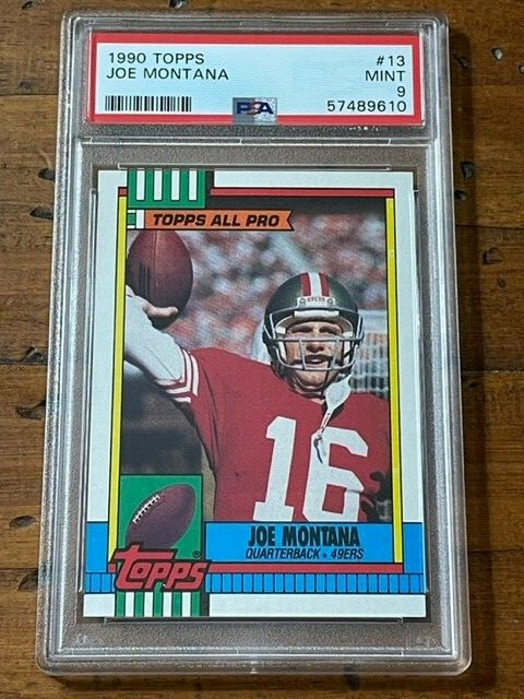 1990 Topps Joe Montana #13 San Francisco 49ers PSA 9 MINT *PERFECT CENTERING*