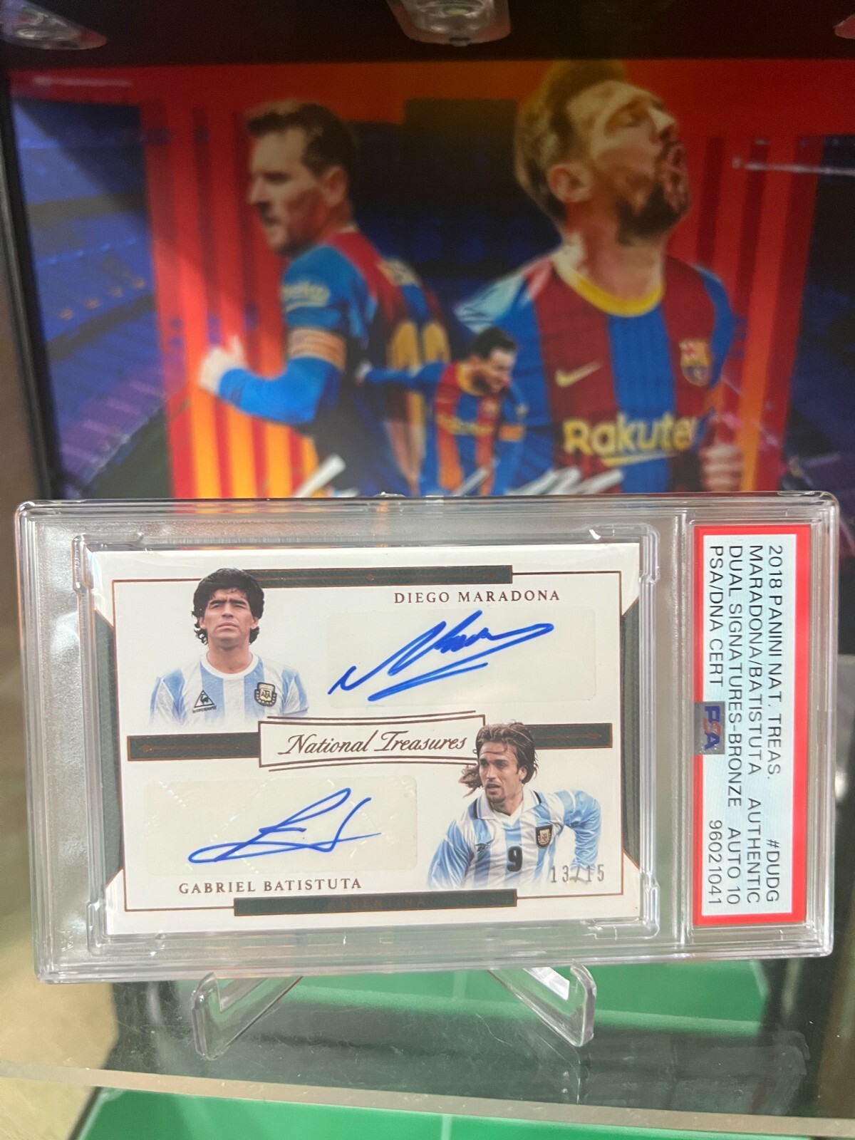 2018 National Treasures Maradona/Batistuta Bronze Dual Auto /15 PSA 10 view 21