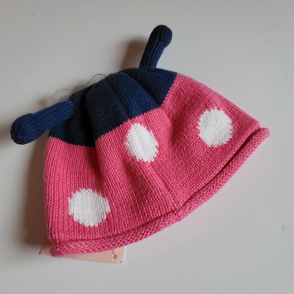 Gymboree Baby girl Hat NB Newborn Little Ladybug Knit Sweater Hat Neanie NWT - Image 2 of 2