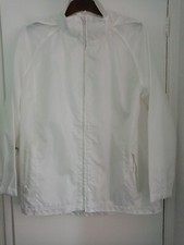Ladies Vintage White Millets Shower Proof Rain Jacket With Hood Size Large Vgc
