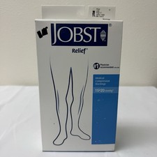 JOBST Relief Large Silicone Compression Thigh High, 15-20 mmHg Closed Toe Beige