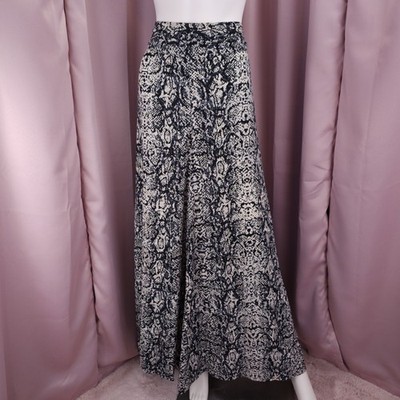 Bar III Women's Satin Animal Print Wide-Leg Elastic Waist Ankle Length Pants XL