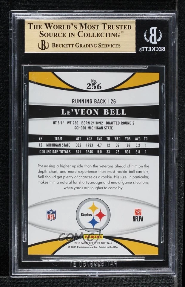 2013 Certified New Generation /999 Le'Veon Bell #256 BGS 9.5 GEM MINT Rookie RC - Image 2 of 2