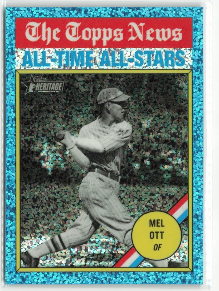 2025 Topps Heritage Mel Ott #348 Chrome Light Blue Sparkle