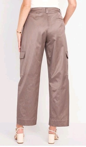 NWT Women's Old Navy Extra High Waist Satin Barrel Cargo Wide Leg Pants Size 18 - Picture 2 of 11