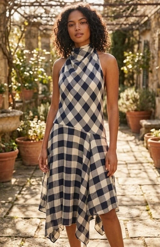 old navy plaid halter dress Dresses for Women for sale silhouette:Fitted