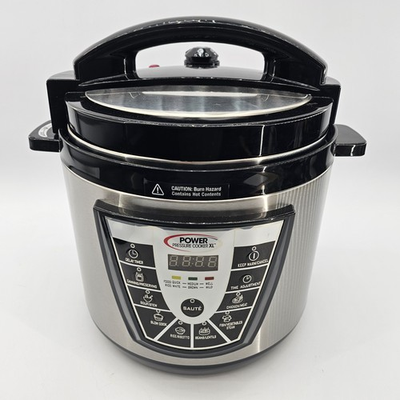 #ad #ad Power Pressure Cooker XL 6 Quart Silver Black PPC771 Unused $60.00