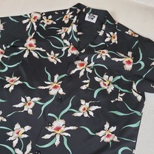 Vintage Men's Large Hilo Hattie Hawaiian Aloha Camp Shirt Floral Beach Summer
