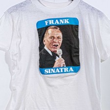 Vtg 1978 Frank Sinatra T-Shirt M Screen Stars Iron On Made in USA Single Stitch