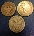Lot of 3 circulated Half Dollars 90 percent silver
