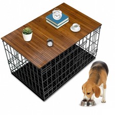 42 x 28 Inch Dog Crate Topper Wood - Kennel Bamboo Top for Brown
