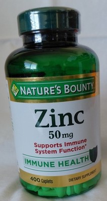 NATURE'S BOUNTY ~ ZINC ~ 50MG 400 CAPLETS ~ IMMUNE SYSTEM FUNCTION ~ NEW ~ 12/24