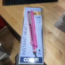 Conair Ceramic Flat Iron Instant Heat Plus Ultra Smooth 1 inch Tourmaline Pink
