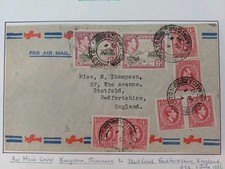 Jamica Airmail Cover 1951 KGvi Kingston To England, Plane Motif