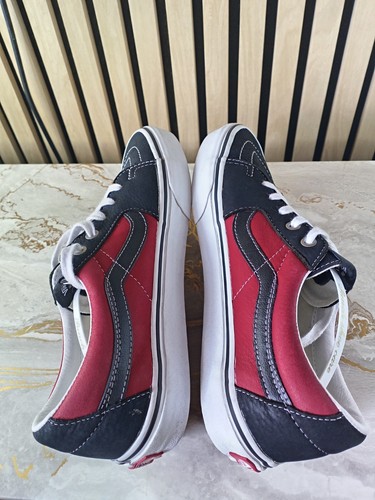VANS Off The Wall Zapatos Old School Negro y Rojo Gamuza Reino Unido 8 Excelente Estado - Imagen 6 de 8