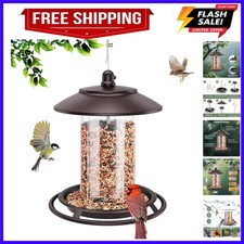 Bird Feeders for Outdoors, Hanging Metal Bird Feeder for Outside with Acrylic...