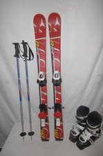 ATOMIC " RACE " JUNIOR ALLROUND CARVER 110 CM + SKISCHUHE GR.: 36 IM SET.