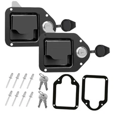 2 Pack Truck Tool Box Latch Replacement Stainless Steel Toolbox Paddle Black