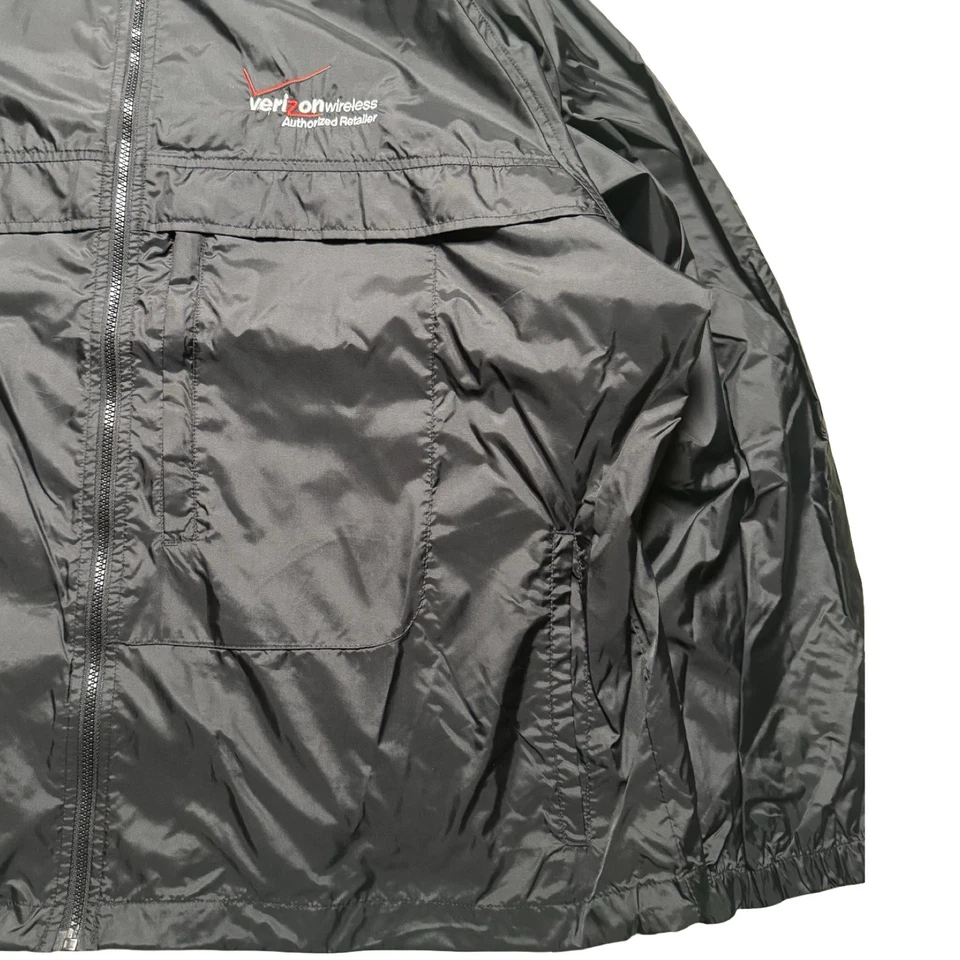 Chaqueta cortavientos vintage Verizon Employee Harvard cuadrada negra para hombre 2XL Foto 2 de 4