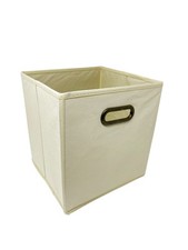 Beige 10" 6 pcs Fabric Storage Bins Box Cube Basket Container Metal Handle