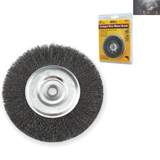Durable Crimped Wire Wheel Brush - 3-Inch Carbon Steel for Metal Finishing